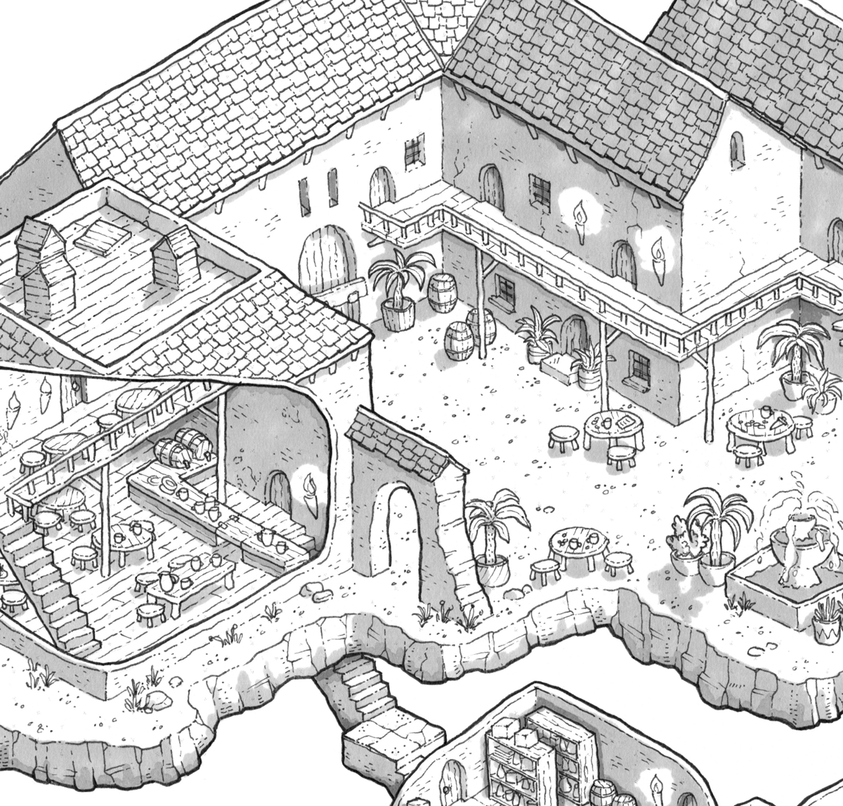 Adventure Islands Tavern commission artwork